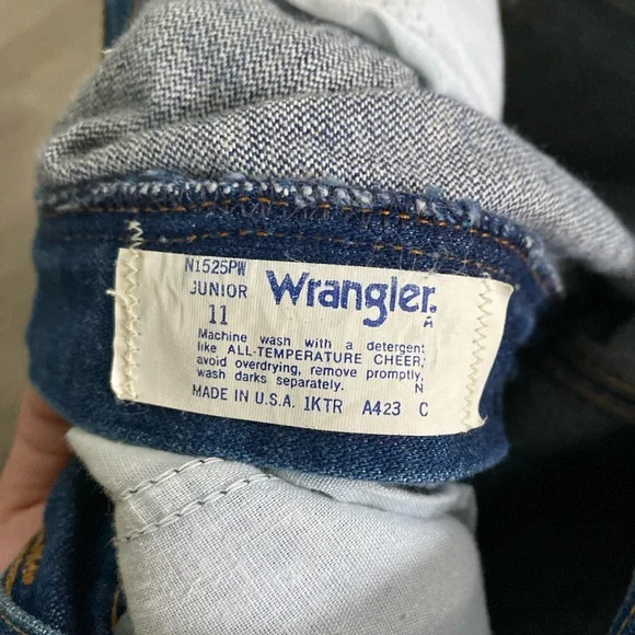 Vintage 70s Wrangler Jeans Made in USA Dark Wash Denim - Picture 7 of 7